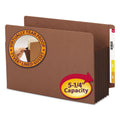 Smead End Tab Pocket, Reinforced Straight Cut Tab, 5 1/4 Expansion, Extra Wide Legal Size, Redrope with Dark Brown Gusset, 10 per Box 74691 Dark Brown Gusset Legal